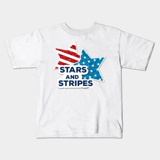 Stars and Stripes Sticker Kids T-Shirt